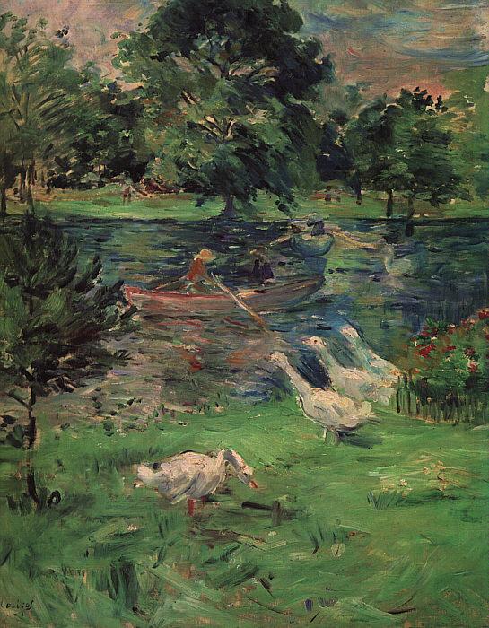 Berthe Morisot Girl in a Boat with Geese oil painting picture